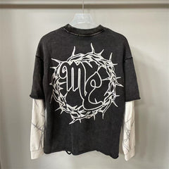 “Barbed Wire” thermal Long Sleeve Tee