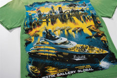 Ship Pattern Rhinestone Tee