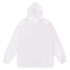 Ape Head Letter Pattern Print Hoodie