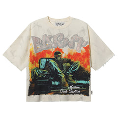 Burnt F-Terry Cropped Tee