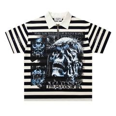 Rhinestone Collared T-shirt