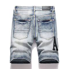 Amiri Logo Denim Shorts #2013