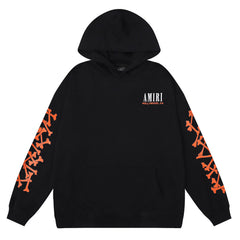 Black & Orange Bones Hoodie