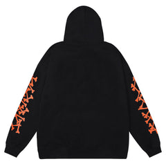 Black & Orange Bones Hoodie