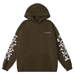 Black & Orange Bones Hoodie