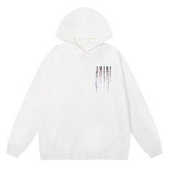 Printed Paint Drip Popover Hoodie
