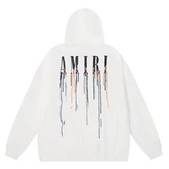 Printed Paint Drip Popover Hoodie