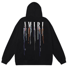 Printed Paint Drip Popover Hoodie