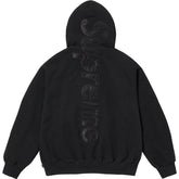 Supreme 23FW Satin Applique Hoodie Sweatshirt Black