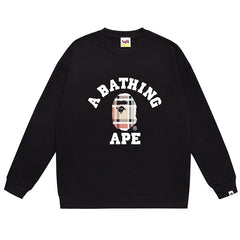 Ape Head Plaid Pattern Print Sweatshirt