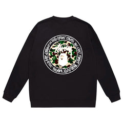 x Stussy Letter Print Crew Neck Sweatshirt