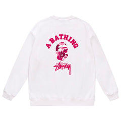 x Stussy Ape Head Pattern Print Sweatshirt