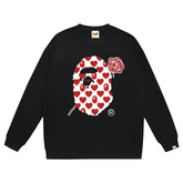 Ape Head Rose Pattern Print Sweatshirt