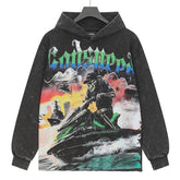 Skull Motorboat Printed Hoodie