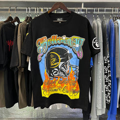 Helmet Glitter Print T-Shirts