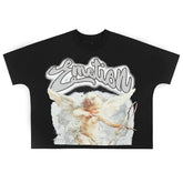 Black Rhinestone Cropped Tee