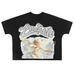 Black Rhinestone Cropped Tee