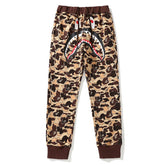Camouflage shark head print pants