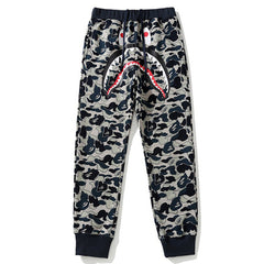 Camouflage shark head print pants