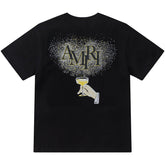 Crystal Embellished Champagne Logo T-Shirts