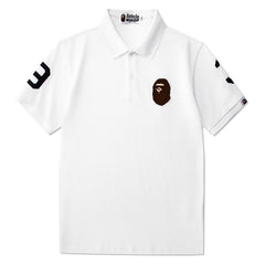Embroidery Ape Head Logo Polo T-Shirt
