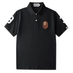 Embroidery Ape Head Logo Polo T-Shirt