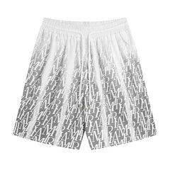 logo-print gradient silk shorts