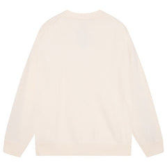 Cotton V-Neck Bones Cardigan Sweater