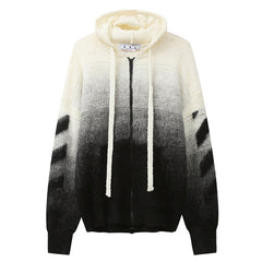 Off White Arrow Logo Knitted Sweater Hoodie