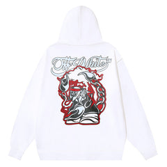 Off White Logo Pattern Printed Hoodie