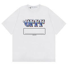 Off White Alphabet Arrow Pattern T-Shirts