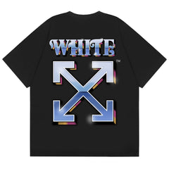 Off White Alphabet Arrow Pattern T-Shirts