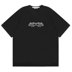 Off White Cashew Flower Arrow Pattern T-Shirts