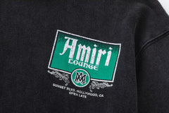 AMIRl Lounge Crystal Embellished Cotton Graphic Hoodie