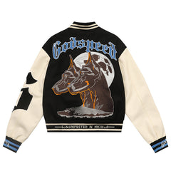 Godspeed Mens F.T.D Wool Varsity Jacket Black/blue