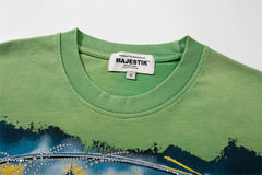 Ship Pattern Rhinestone Tee