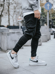 NODP Black Skinny Cargo Pants