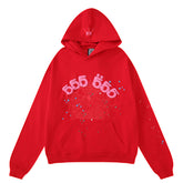 Sp5der 555555 Angel Number Hoodie-Red #8203