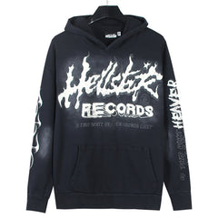 Records Tie Dye Hoodie Black