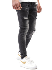 NODP Full Rhinestone Black Jeans