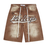 Rhinestone Pattern Denim Shorts #V806