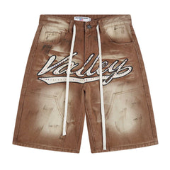 Rhinestone Pattern Denim Shorts #V806