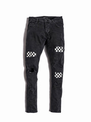 NODP Black Chequered Jeans