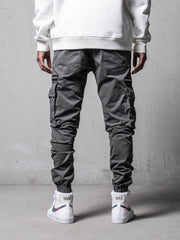 NODP Grey Cargo Slim Fit Pants
