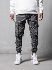 NODP Grey Cargo Slim Fit Pants