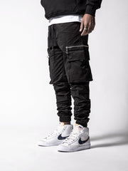 NODP Black Cargo Slim Fit Pants