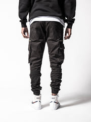 NODP Black Cargo Slim Fit Pants