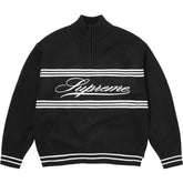 Supreme Script Stripe Half Zip Sweater