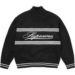 Supreme Script Stripe Half Zip Sweater