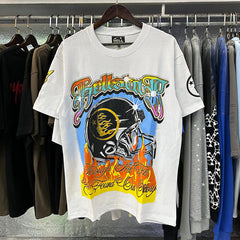 Helmet Glitter Print T-Shirts
